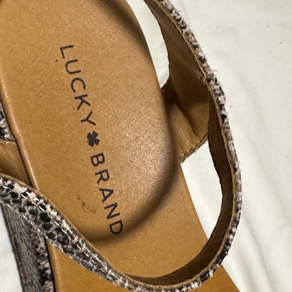 Lucky Brand Girls Size 3 M‎ Platform Sandals Snake Skin Pattern - Picture 13 of 16
